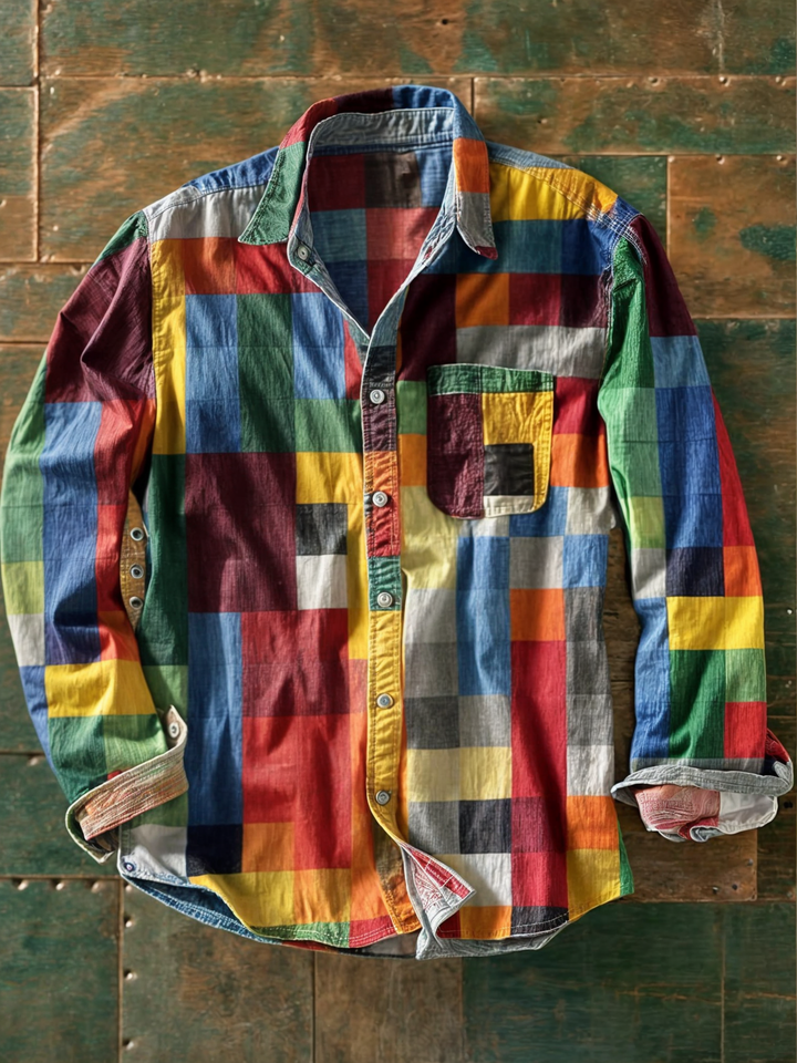 Kellan – Premium Patchwork Statement-Shirt
