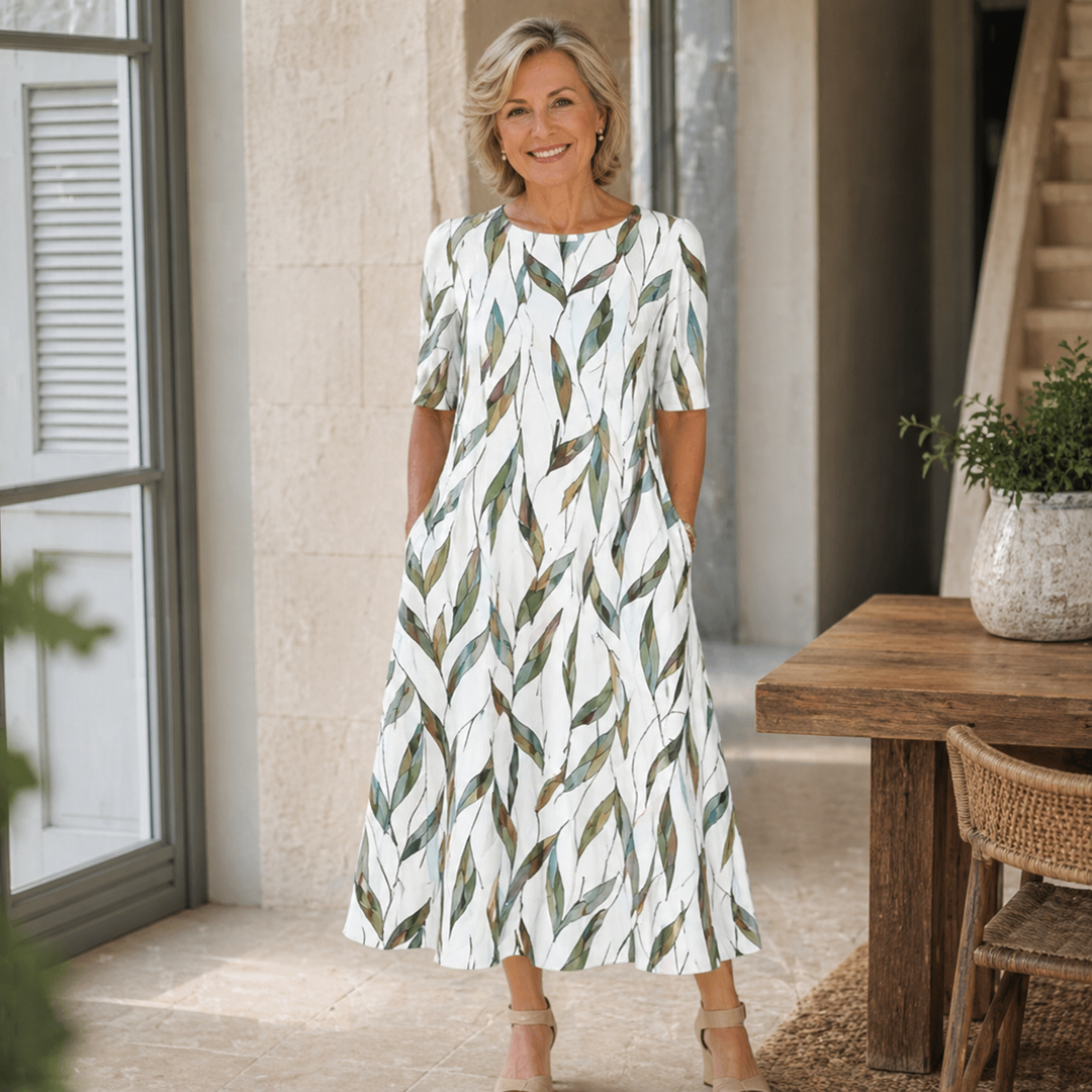 Ivy – Midikleid mit Blumenmuster und Taschen