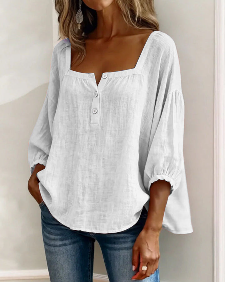 Fiona – Luftige Bluse aus Baumwollleinen