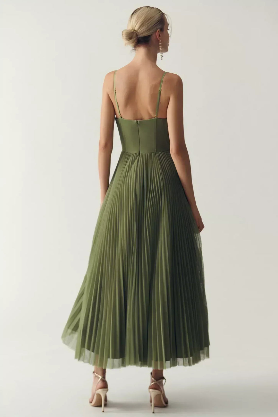 Serena – Midikleid mit strukturiertem Oberteil und Plisseerock