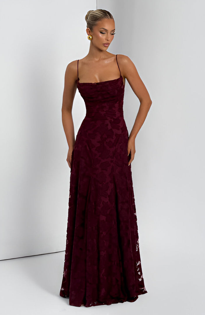 Deena – Langes Spitzen-Bustierkleid