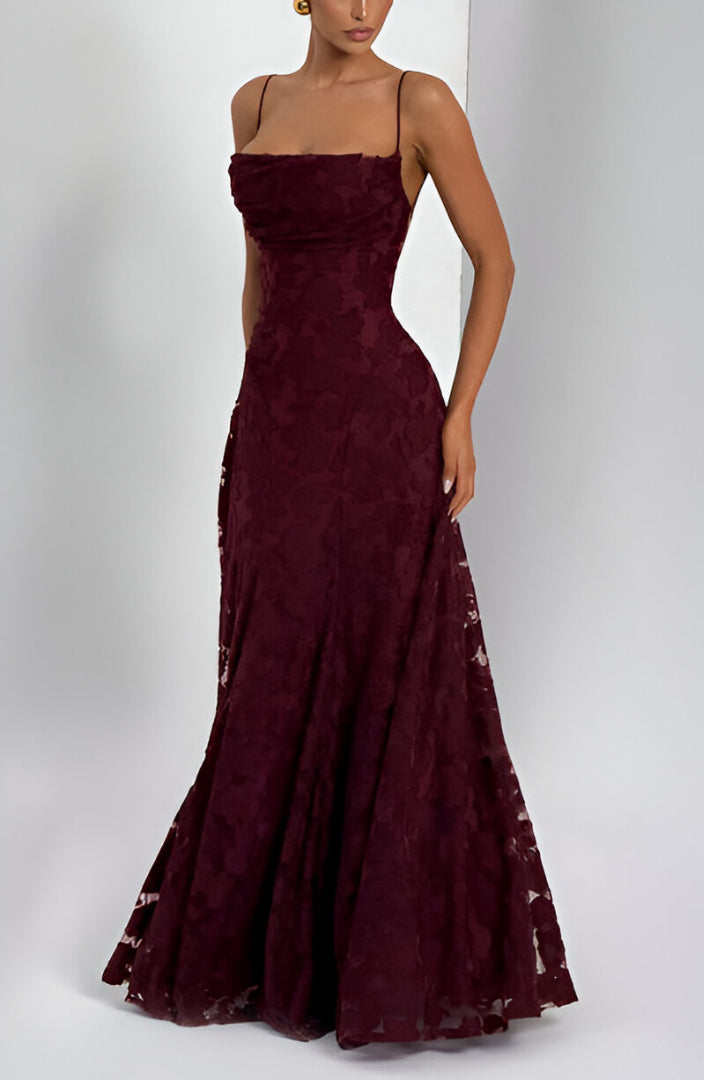 Deena – Langes Spitzen-Bustierkleid