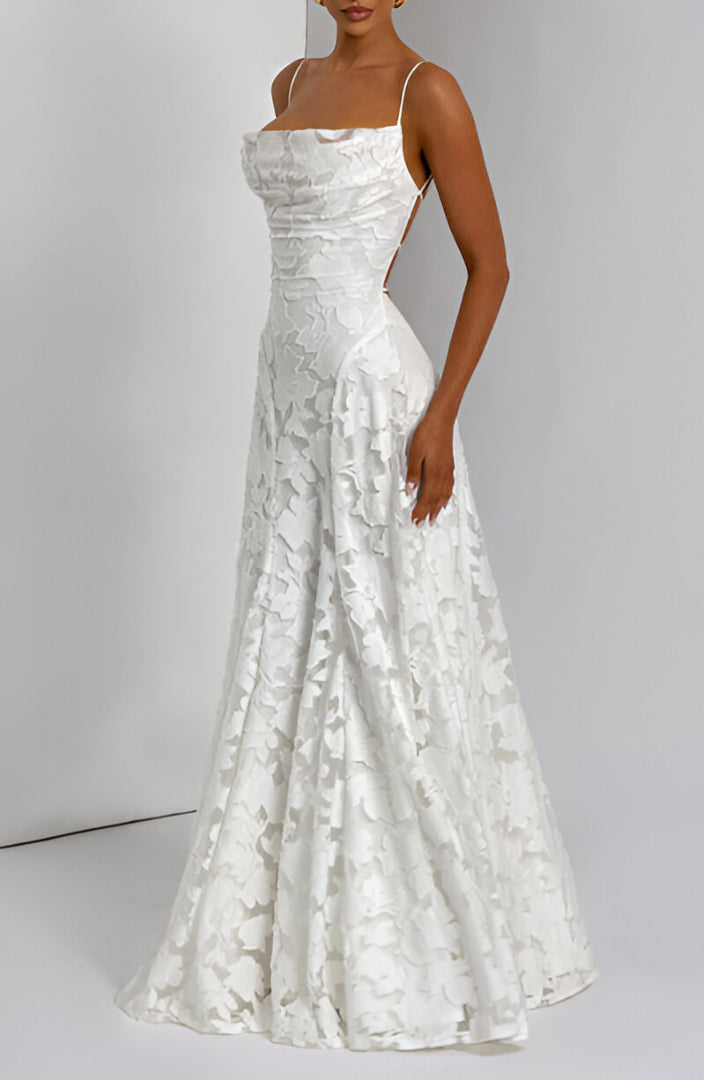 Deena – Langes Spitzen-Bustierkleid