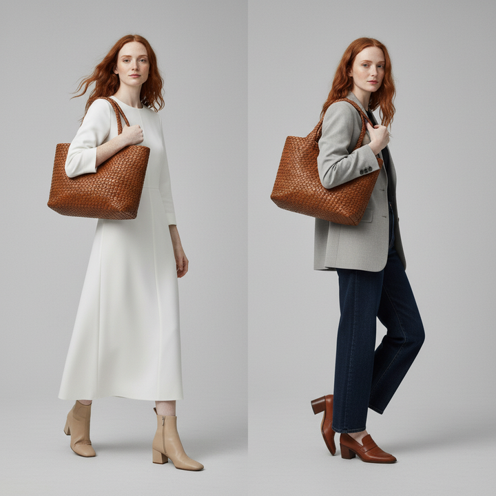 Rissa – Handgeflochtene Ledertasche