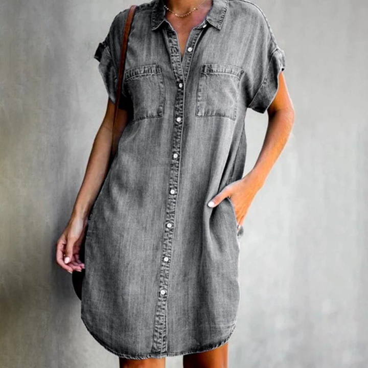 Lena – Modernes Jeans-Hemdkleid