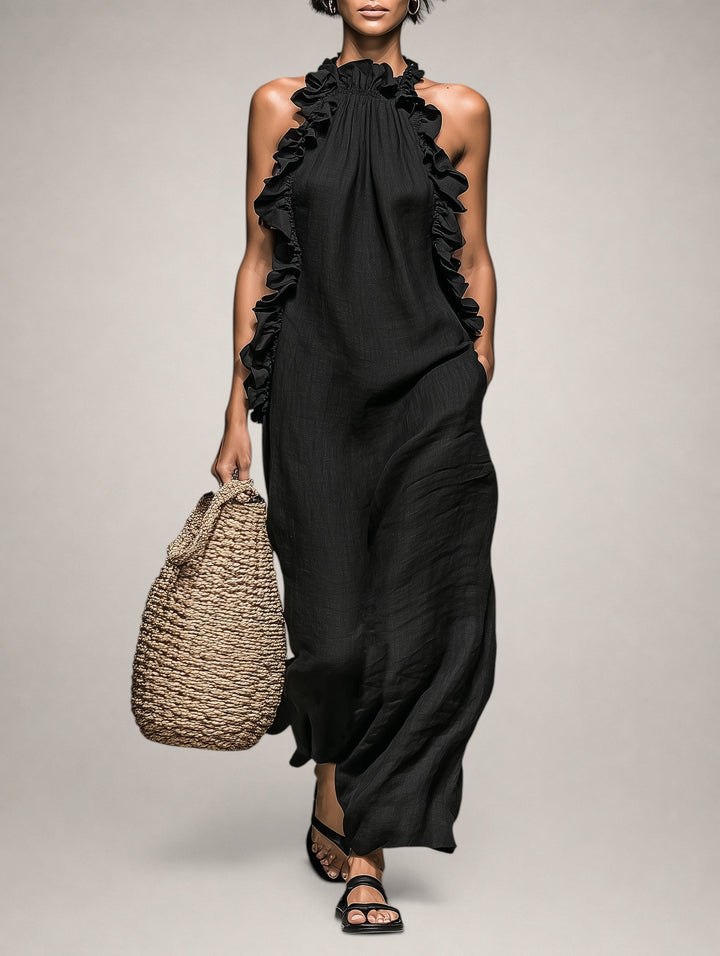 Darlene – Ärmelloses Maxi-Leinenkleid