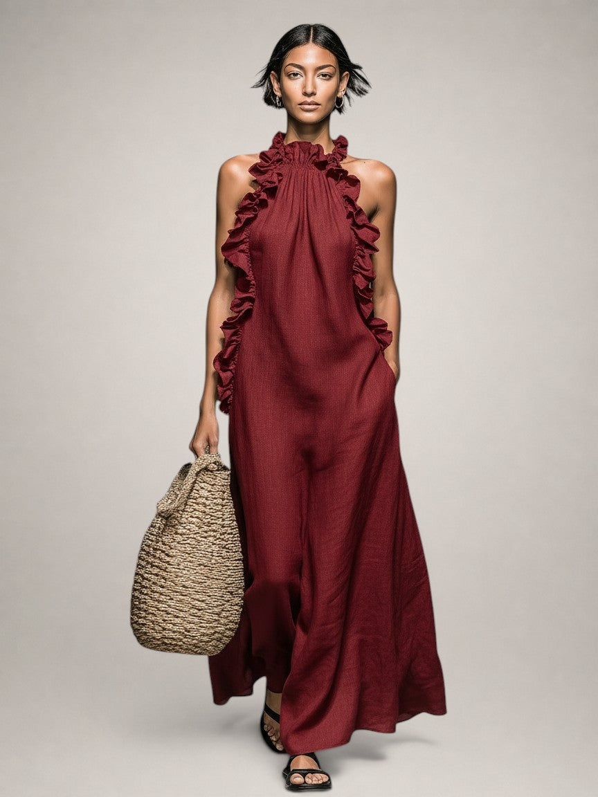 Darlene – Ärmelloses Maxi-Leinenkleid