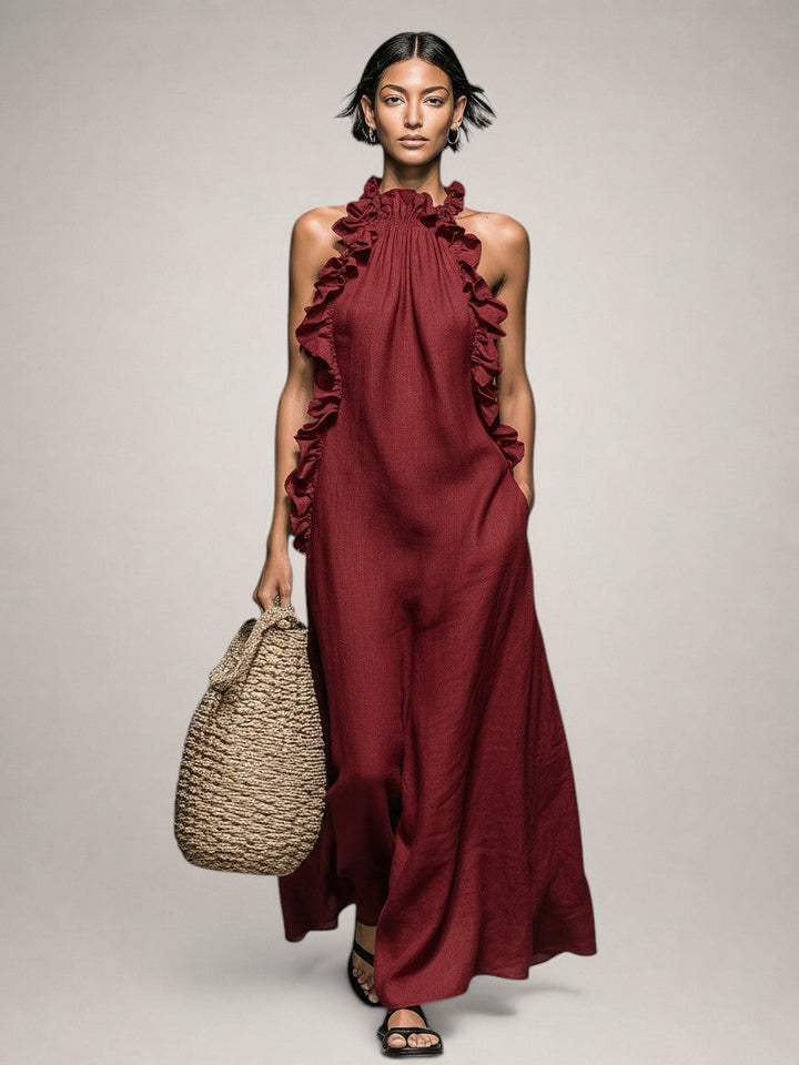 Darlene – Ärmelloses Maxi-Leinenkleid