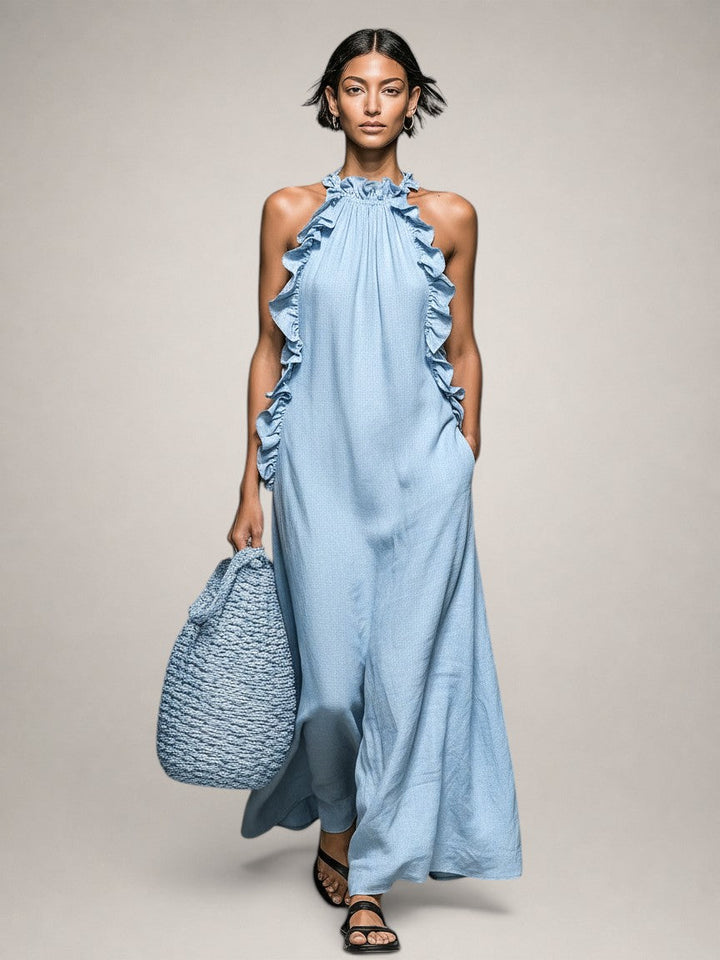 Darlene – Ärmelloses Maxi-Leinenkleid