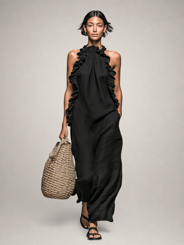 Darlene – Ärmelloses Maxi-Leinenkleid