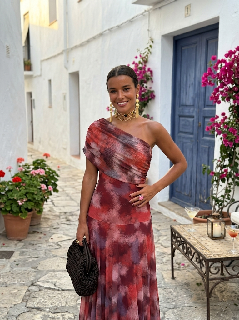 Mia – Elegantes schulterfreies Maxikleid