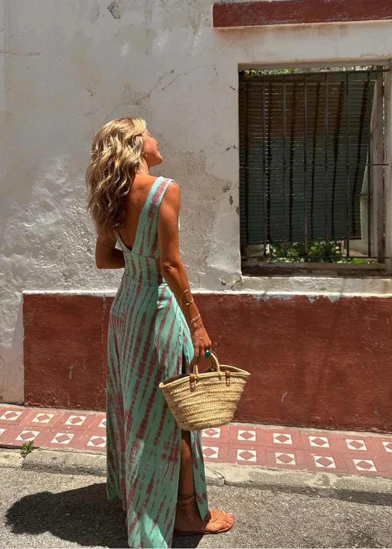 Yssa – Maxi-Wickelkleid mit Batikmuster