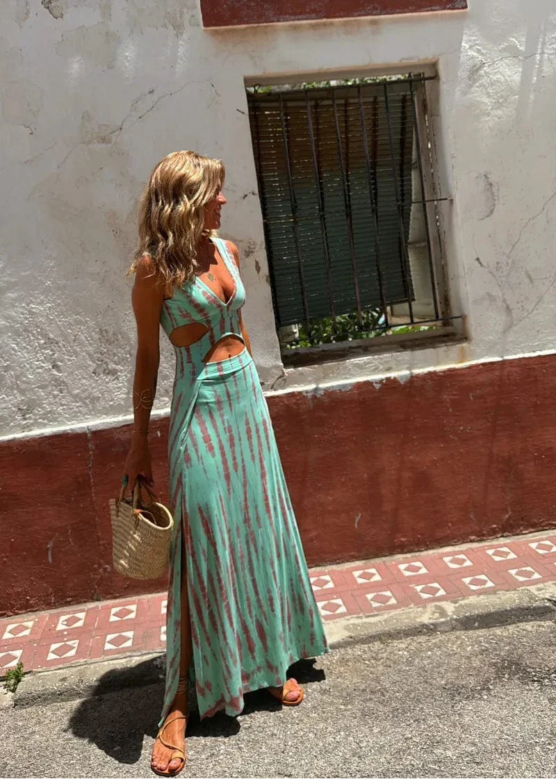 Yssa – Maxi-Wickelkleid mit Batikmuster