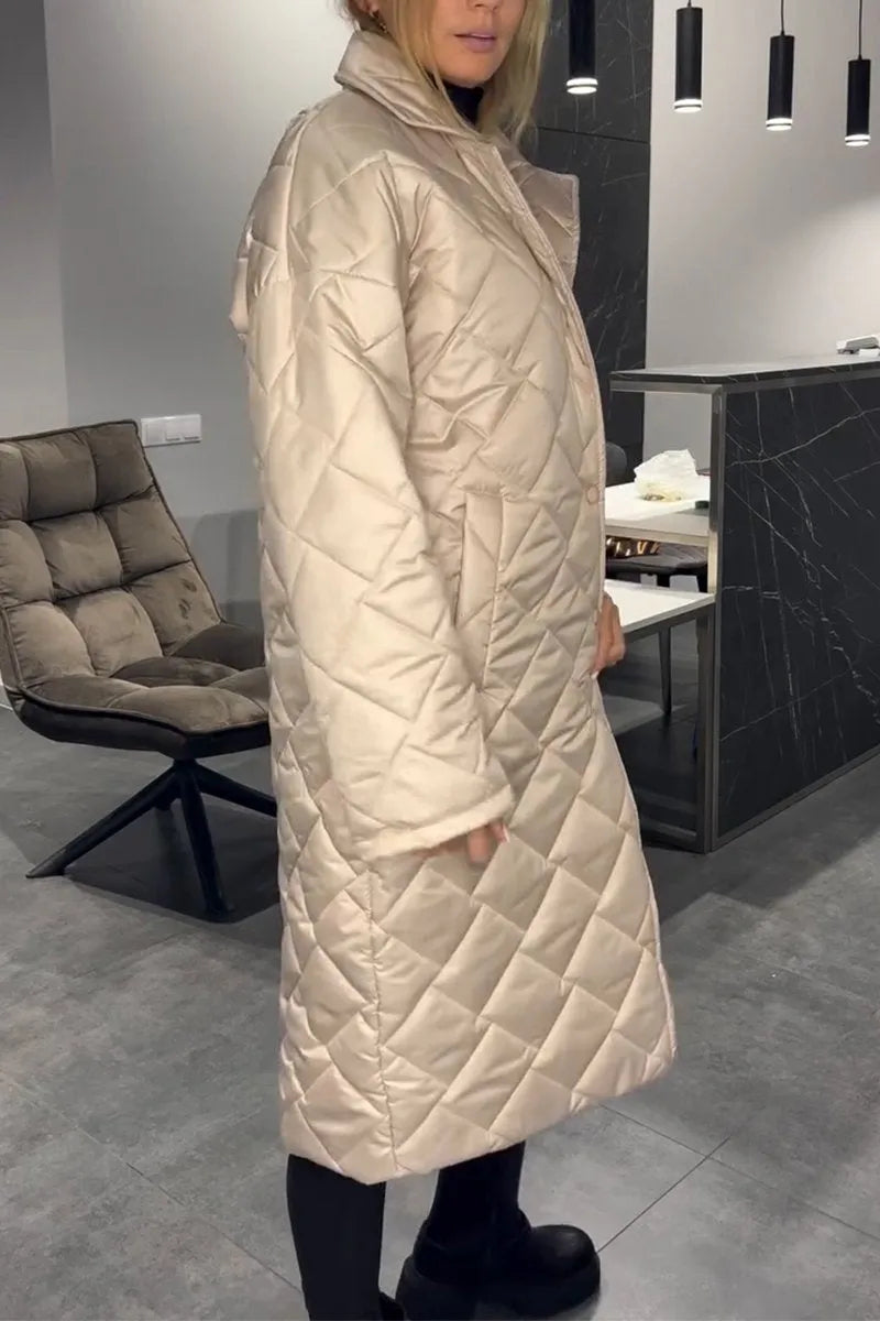 Kendall – Gesteppter mittellanger Mantel mit Leopardenfutter