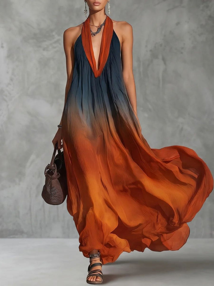 Carmin - Maxikleid im Boho-Stil mit Farbverlauf