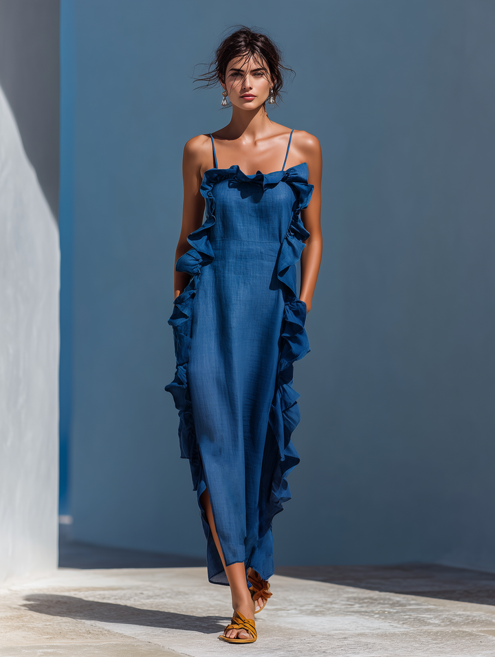 Harra – Fließendes Maxikleid mit Rüschendetails
