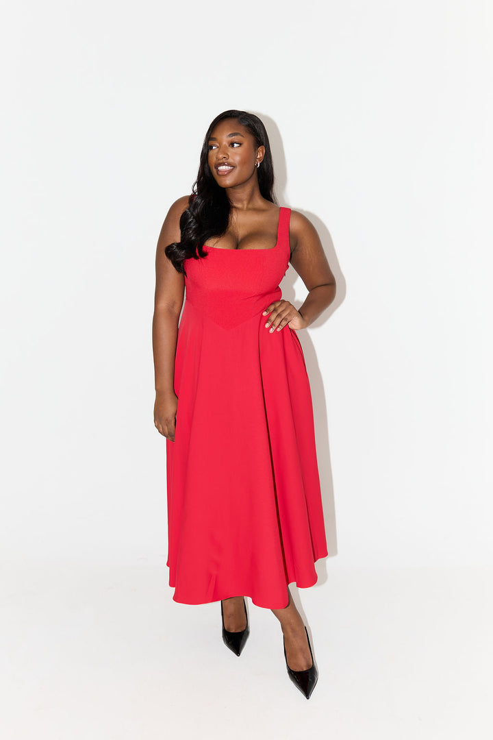 Leah – Zeitloses, fließendes Midikleid