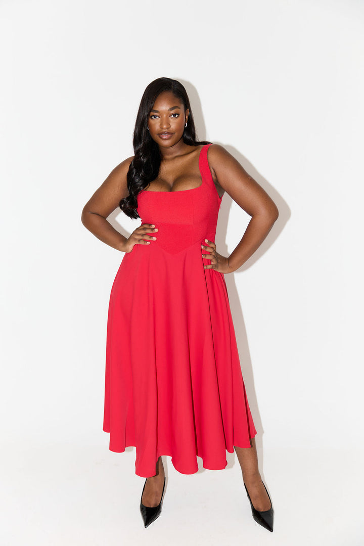 Leah – Zeitloses, fließendes Midikleid