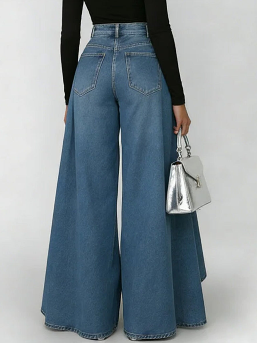Erizza – Locker sitzende High-Waist-Jeans mit weitem Bein