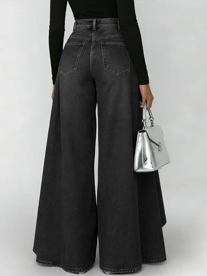 Erizza – Locker sitzende High-Waist-Jeans mit weitem Bein
