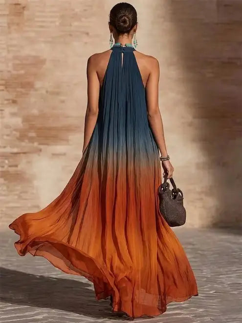 Carmin - Maxikleid im Boho-Stil mit Farbverlauf