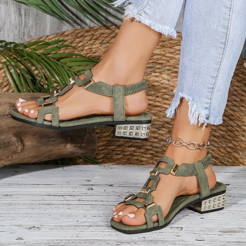 Nirma – Verzierte Slingback-Sandalen