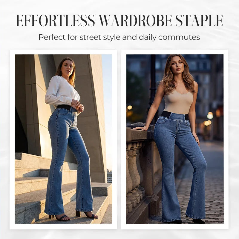 Alexandra - High-Waisted Stretch-Jeans mit Schlag