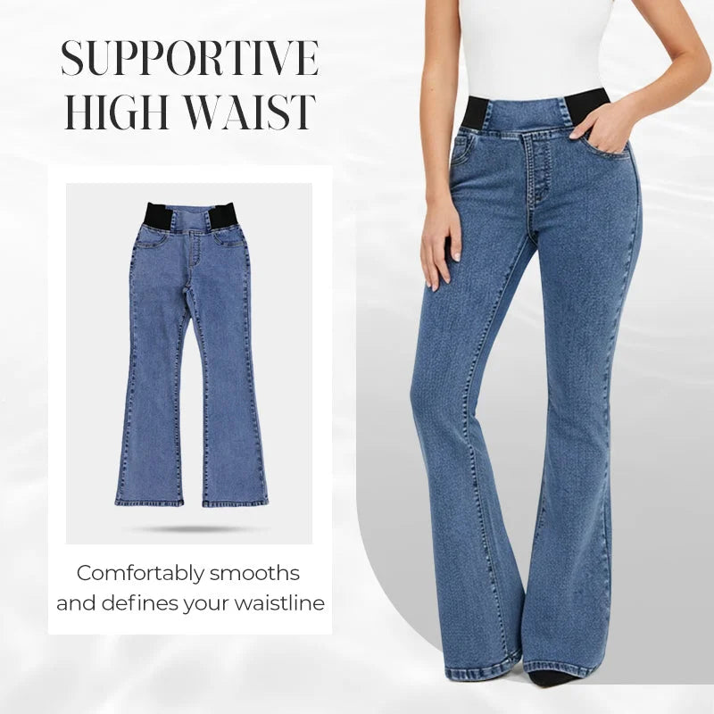 Alexandra - High-Waisted Stretch-Jeans mit Schlag