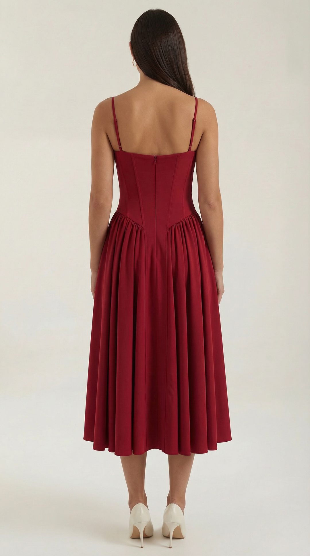 Patrice – Midikleid mit Blumenmuster und Korsett-Design