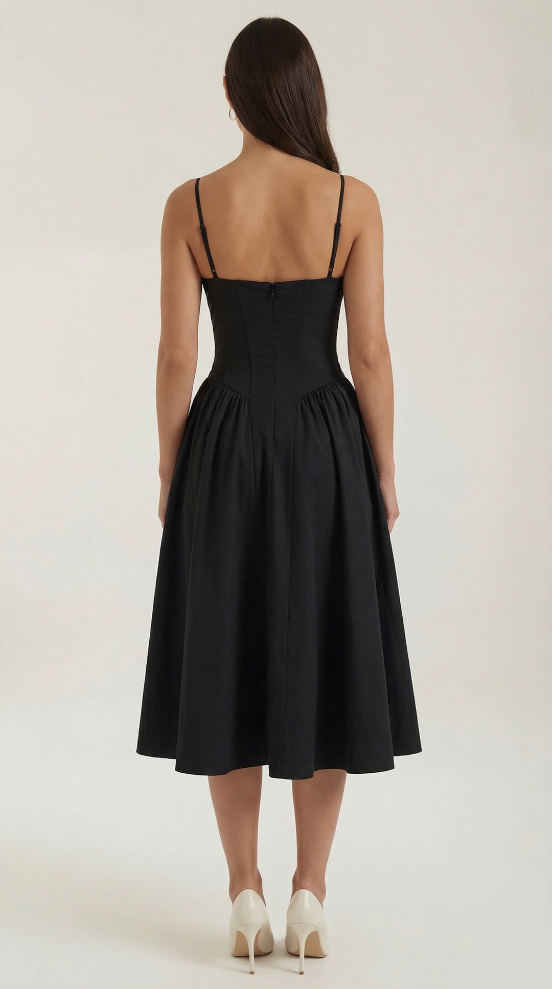 Patrice – Midikleid mit Blumenmuster und Korsett-Design