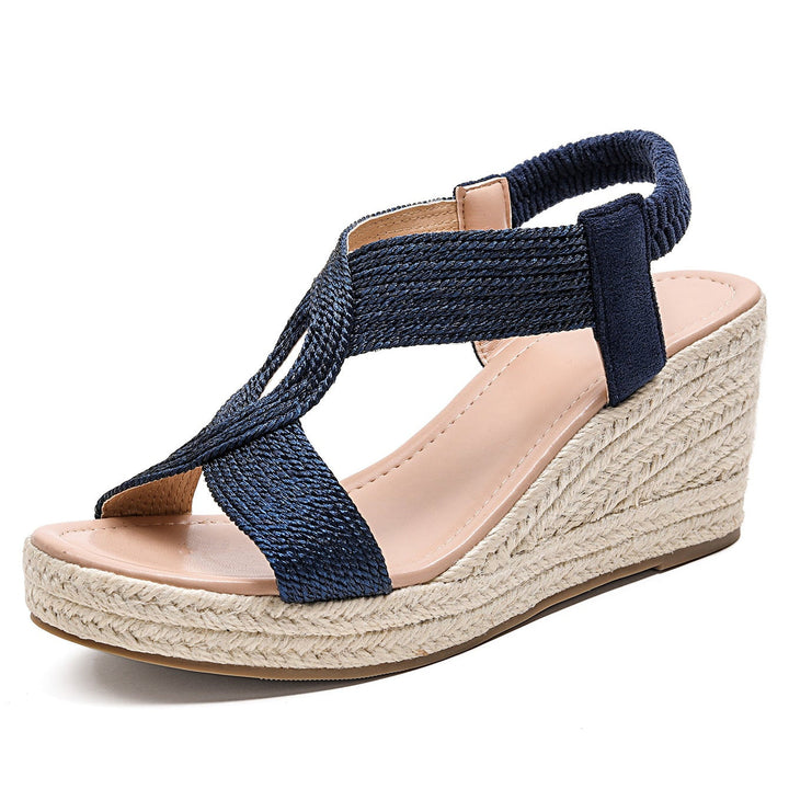 Helga - Geflochtene Keilsandalen für den Sommer