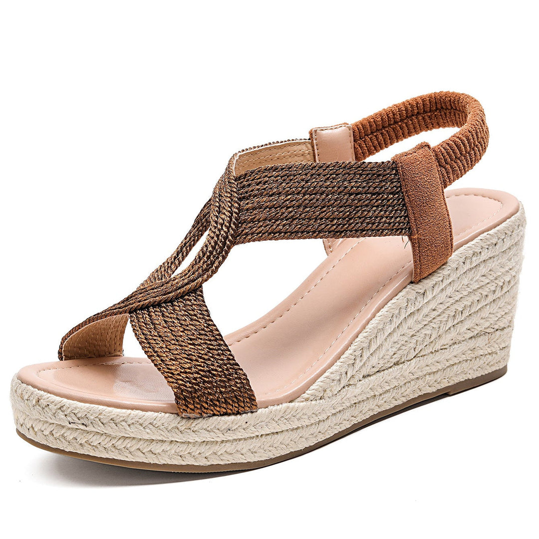 Helga - Geflochtene Keilsandalen für den Sommer
