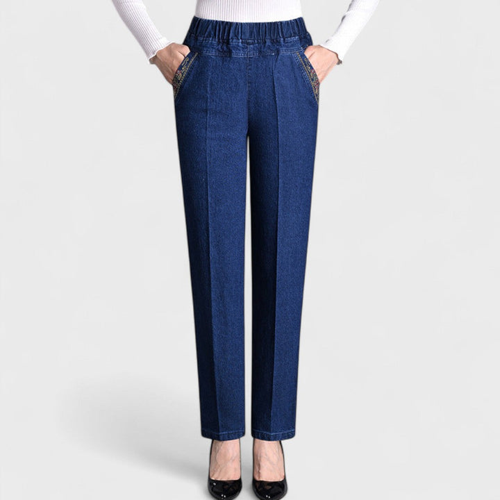 Nerisa – Jeans mit Seitentaschen und Elastikbund