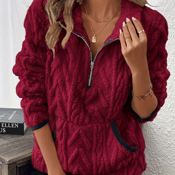 Briella – Flauschiges Half-Zip-Sweatshirt mit Taschen