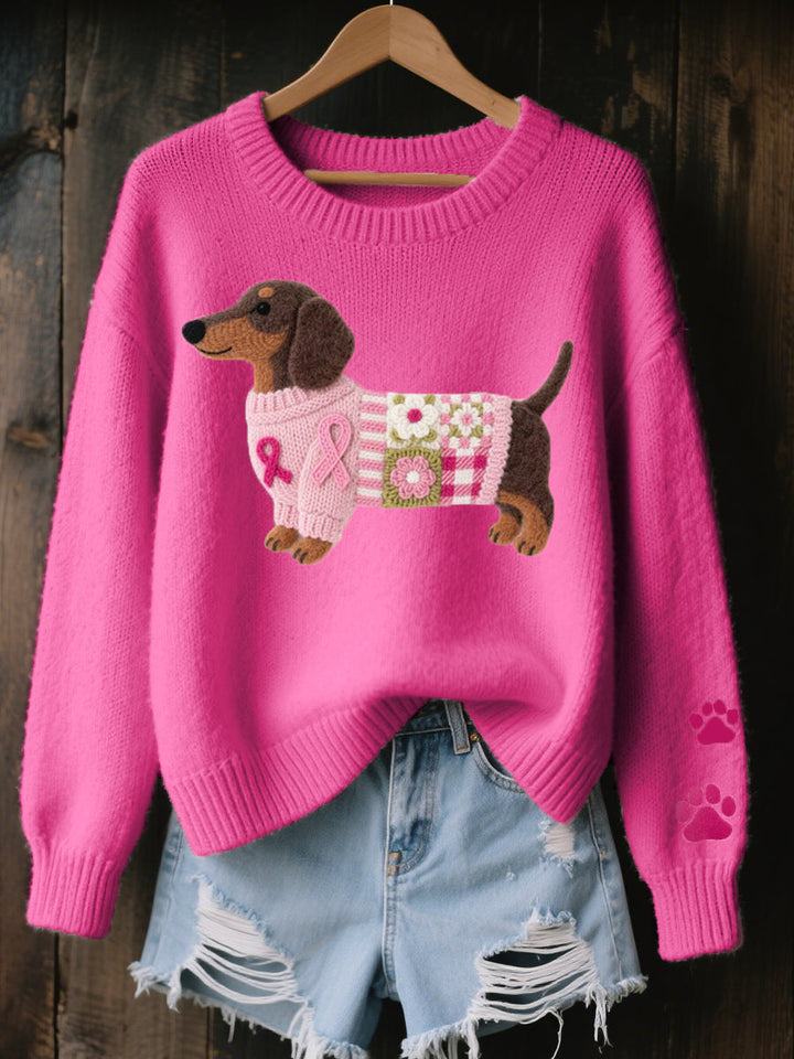 Emelia - Strickpullover mit Dackel-Muster