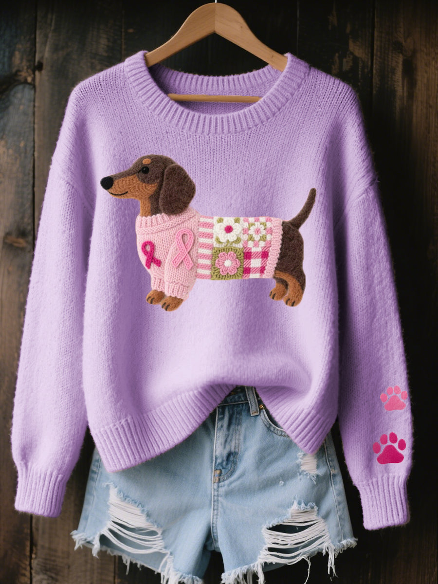 Emelia - Strickpullover mit Dackel-Muster