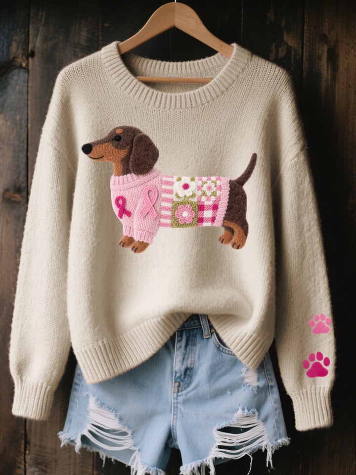 Emelia - Strickpullover mit Dackel-Muster