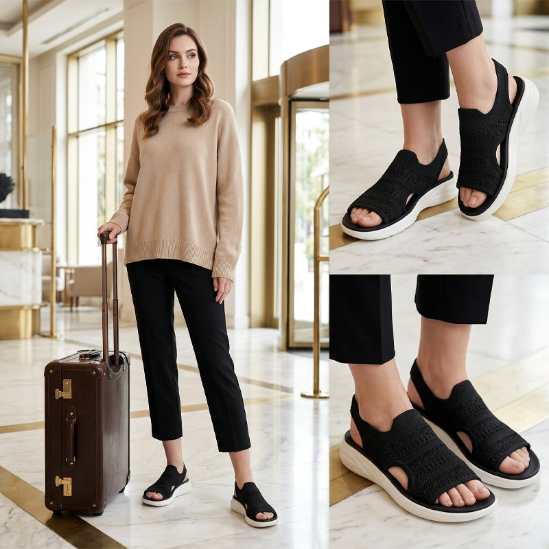 Zina – Atmungsaktive Strick-Plateausandalen