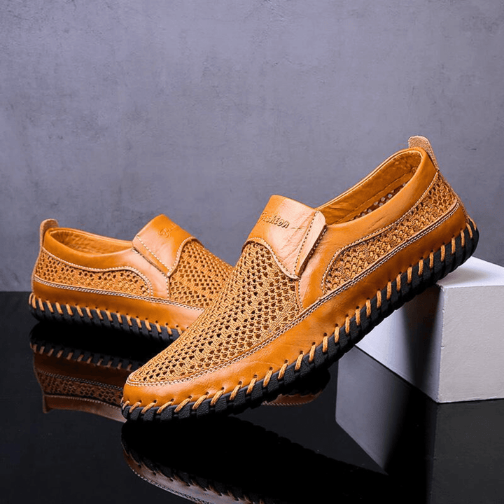 Zanjo – Atmungsaktive Slipper aus Leder für die Freizeit