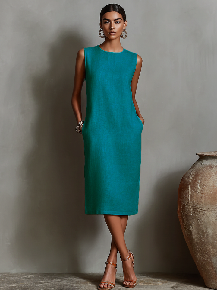 Mauee – Ärmelloses Midi-Kleid mit Taschen