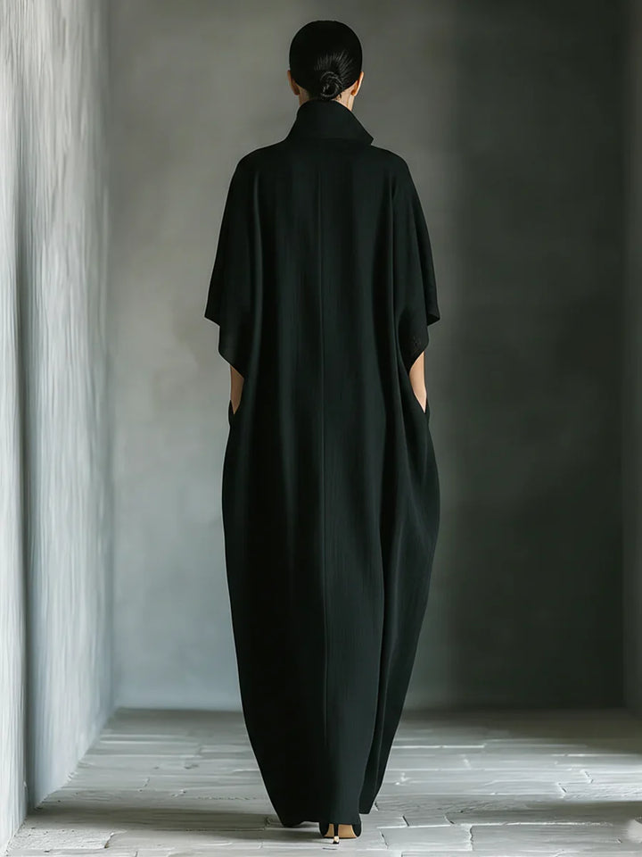 Khaye – Schwarzes Maxikleid mit Kimonoärmeln